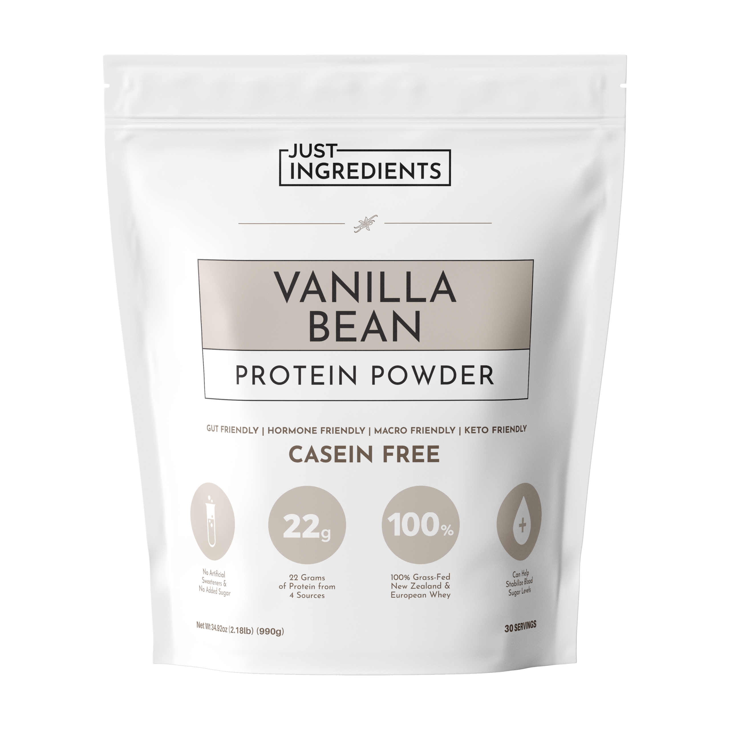 VanillaBean_ProteinPowderBag_Front_WhiteBKG